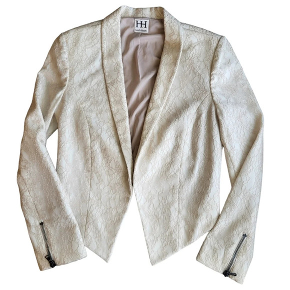 Haute Hippie Cropped Lace Blazer Jacket - Picture 12 of 12